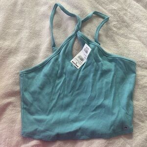 Tilly's Teal Ribbed Crop Top